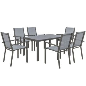 Conjunto de jardín 150x90x73 cm acero, textilene color gris Outsunny