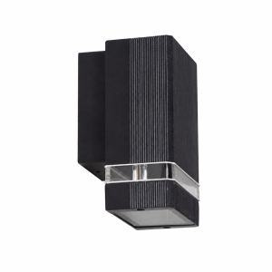 Aplique exterior negro de aluminio 16 cm gu10 ip54 luz descendente