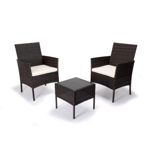 Conjunto mesa + 2 sillones de ratan pe. Muebles de jardin y terraza,