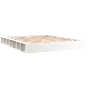 vidaXL estructura de cama madera maciza blanco 120x200 cm