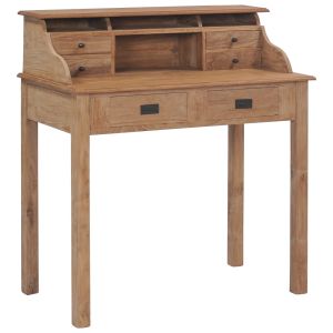 vidaXL escritorio de madera maciza de teca 90x50x100 cm