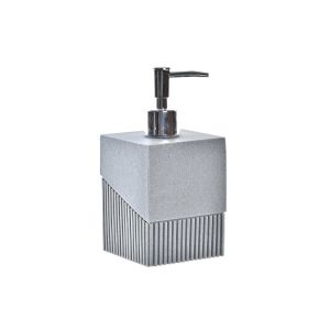 Dispensadores de jabón de resina y pp en gris 8,5x8,5x17,3cm