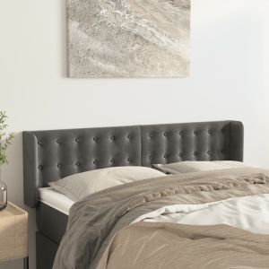 Cabecero de terciopelo gris oscuro 147x16x78/88 cm eso5078