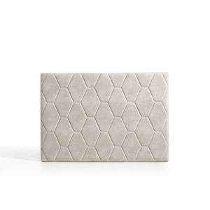 Cabecero ágata para cama de 105 de tela blanco roto 115x115x8. Matris