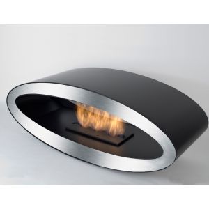 Meru 115 - chimenea de bioetanol independiente de pie - negro/acero