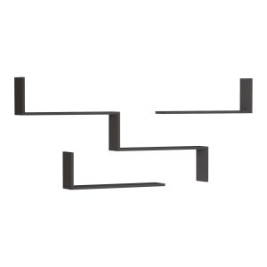 Set de 3 estanterías de pared vepinshul - antracita [en.casa]