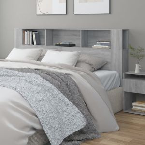 Mueble cabecero gris sonoma 200x18,5x104,5 cm