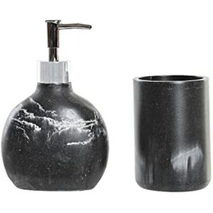 Juego de baño - dkd home decor - negro - resina - aluminio - mármol - plást