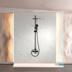 Conjunto ducha monomando roma negro mate-imex
