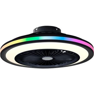 Ventilador de techo con luz LED RGB SLIM AIR | 6 velocidades | Negro
