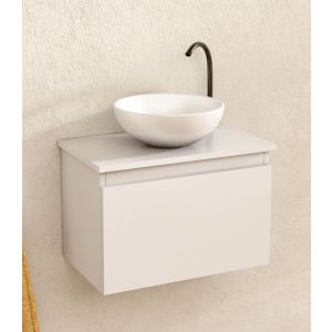 Mueble baño suspendido 49,5cm blanco lavabo redondo bellobath
