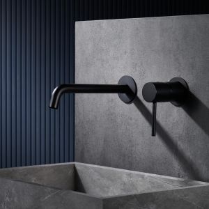 Imex - grifo monomando lavabo empotrado negro serie monza