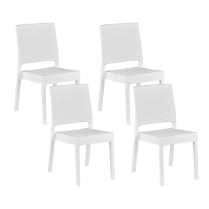 Conjunto de 4 sillas de jardín fossano material sintético blanco