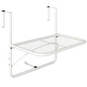Mesa colgante balcón 60x56x50 cm metal color blanco Outsunny