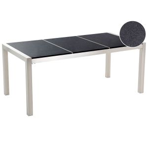 Mesa de jardín grosseto 180 cm 90 cm granito pulido negro