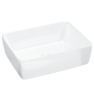 vidaXL lavabo rectangular de cerámica blanco 48x37x13 cm