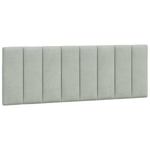 vidaXL cabecero de cama acolchado terciopelo gris claro 140 cm