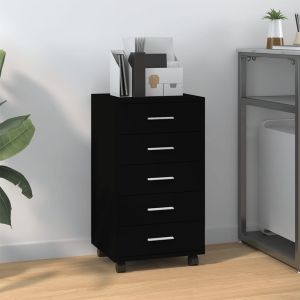 Cajonera con ruedas madera contrachapada negro efe7553