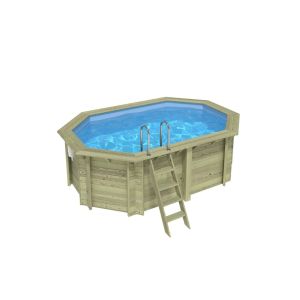 Piscina de madera nemo 4.3x3 - h.1.31, azul, con vigas l - bas7303ospl