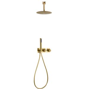 Imex - columna ducha empotrada termostática oro serie nepal