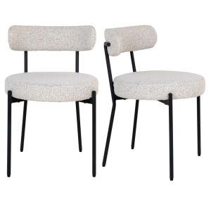 Erin-silla en tela bouclé color crudo (x2)