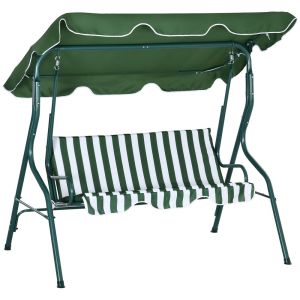 Columpio de jardín 170x110x153 cm acero, poliéster color verde Outsunny