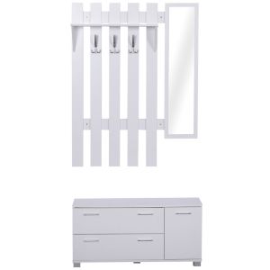 Recibidor de entrada 90x24x43.5 cm color blanco Homcom