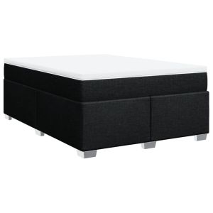 vidaXL cama box spring con colchón tela negro 140x190 cm