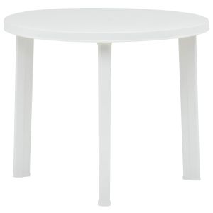 vidaXL mesa de jardín de plástico blanco 89 cm