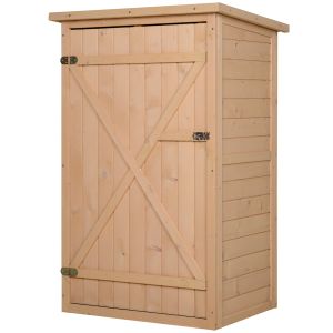 Caseta de madera para jardín madera de abeto color madera 75x56x115cm