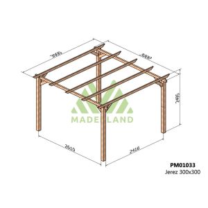 Pérgola de madera maciza j erez (maderland) - gardeneas