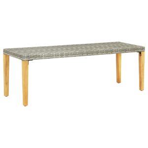 vidaXL banco de jardín ratán sintético gris 80 cm