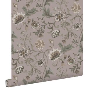 Estahome papel pintado flores vintage rosa viejo 50 x 900 cm