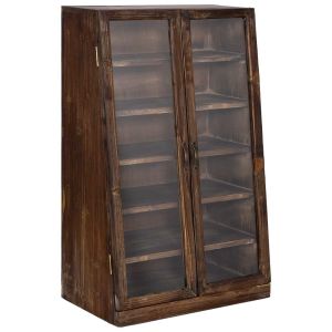 Vitrina de madera con 2 puertas de cristal y 5 baldas 50x29,5x80h cm
