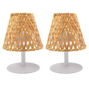 Juego de 2 lámparas de mesa inalámbricas h26cm ibiza