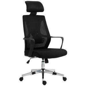 Silla de oficina ergonómica - negra - 63x61 cm
