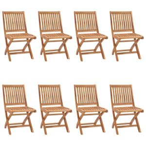 vidaXL sillas de jardín plegables 8 unidades madera maciza de teca