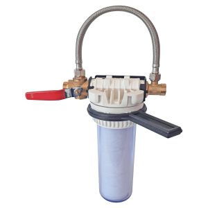 Aquawater - filtro individual con by-pass patentado y cartucho anticalcáreo