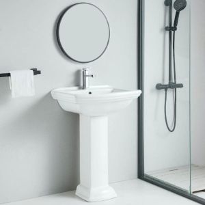 Lavabo de pedestal de cerámica retro madry 60 cm