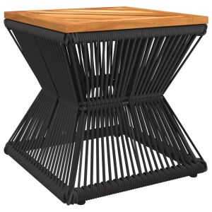 vidaXL mesa de centro base de alambre madera acacia negro 38x38x38 cm