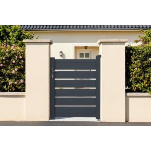 Puerta regulable de 1 m de ancho vogel h.120 cm de aluminio gris