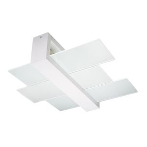 Lámpara de techo feniks 2 blanco madera/vidrio 43x12x43cm