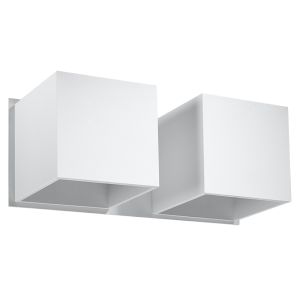 Lámpara de pared quad 2 blanco aluminio 26x11x12cm