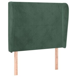 vidaXL cabecero con orejas de terciopelo verde oscuro 83x23x118/128 cm