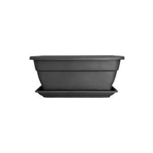 50 cm | gris | jardinera con plato incorporado para pla - jardin202