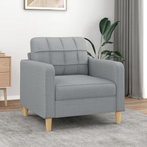 Sillón de tela gris claro 60 cm qweo5273
