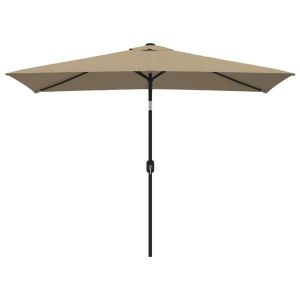 vidaXL sombrilla de jardín con palo de metal taupe 300x200 cm