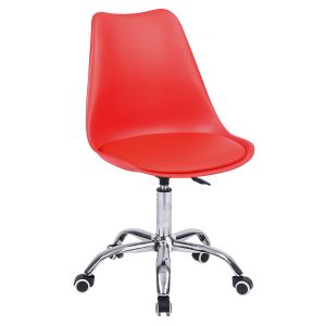 Silla de oficina roja regulable en altura anne