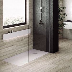 Plato de ducha pizarra pure gris  80x140 cm rejilla acero inox.
