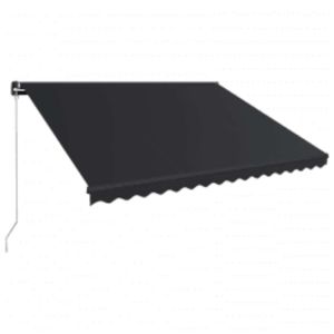 vidaXL toldo retráctil manual con LED gris antracita 450x300 cm